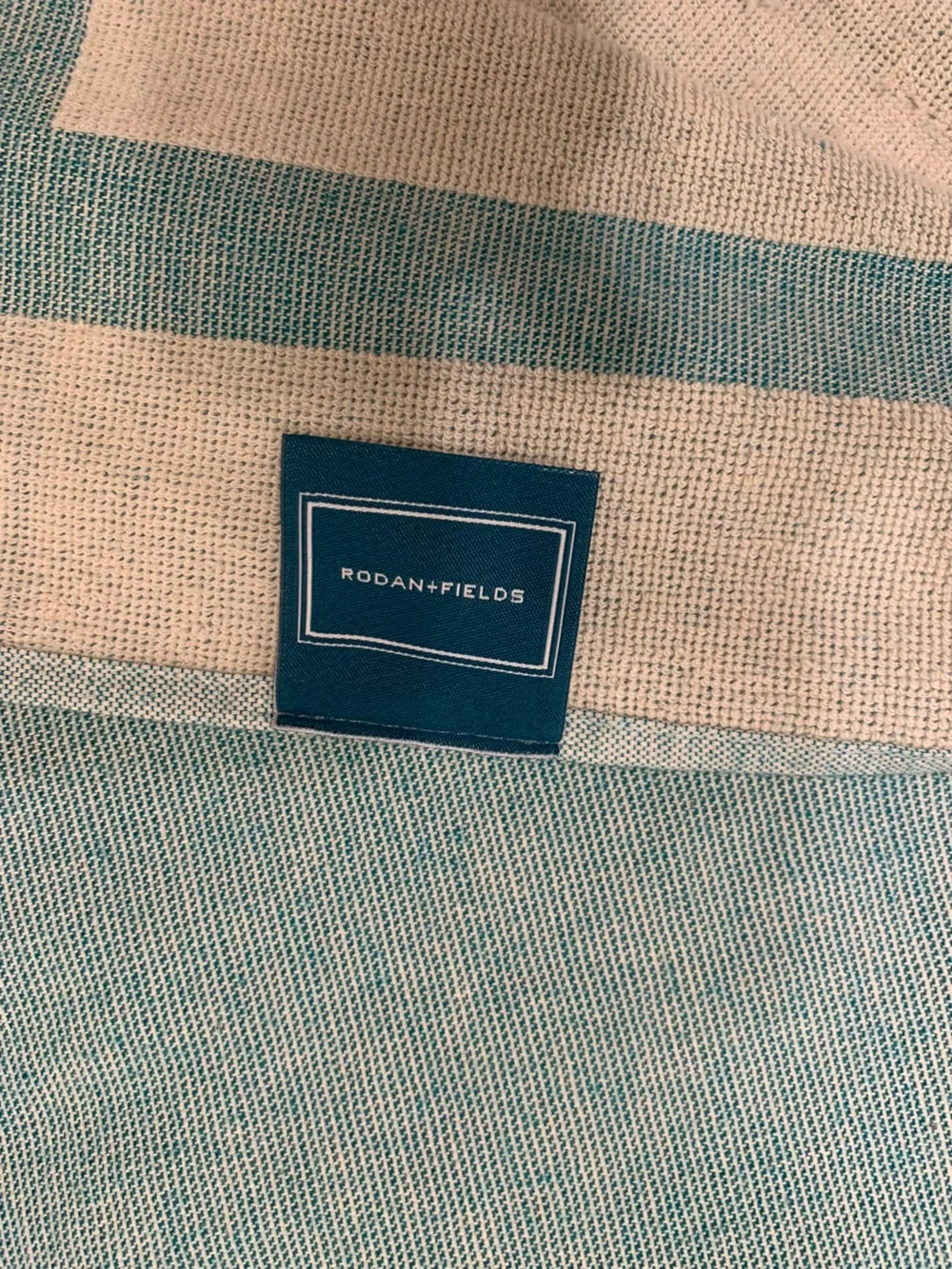 Rodan + Fields Riviera Towel Company Blue Striped Turkish Beach Towel 36x70